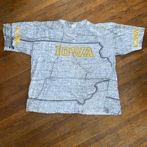 Vintage 90s Iowa State Map Shirt